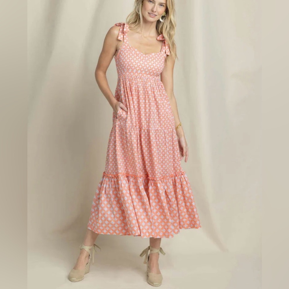 SOUTHERN TIDE SYLVI SUNDAZE GEO MAXI DRESS SUMMER SZ L EUC